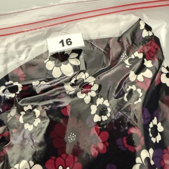 MICHAEL KORS ELASTIC WAIST TAB SLEEVE TOP LARGE MULTICOLOR FLORAL  $110.00 NEW - Picture 8 of 8